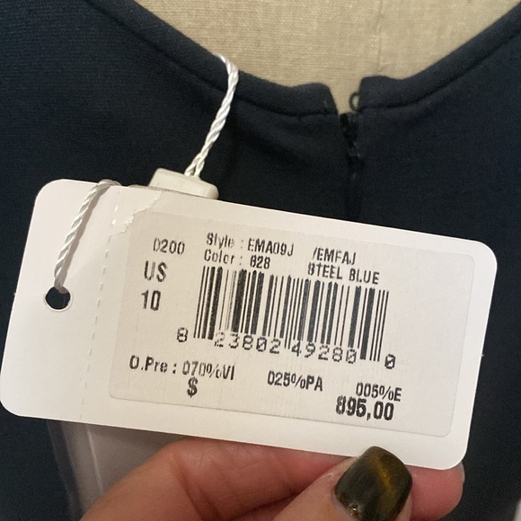 NWT Armani Midi Dress Womens 10 work office Preppy classic Made in Italy viscose - Picture 12 of 16